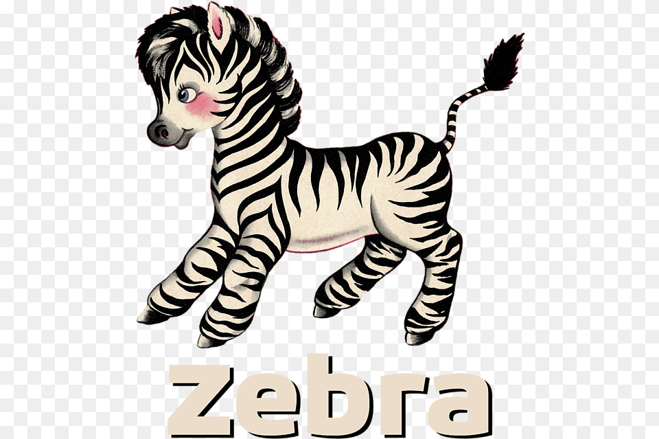 Click And Drag To Re Position The Image If Desired Niedliche Kleine Retro Vintage Zebrapostkarte Postkarte, Animal, Mammal, Wildlife, Zebra Free Transparent Png