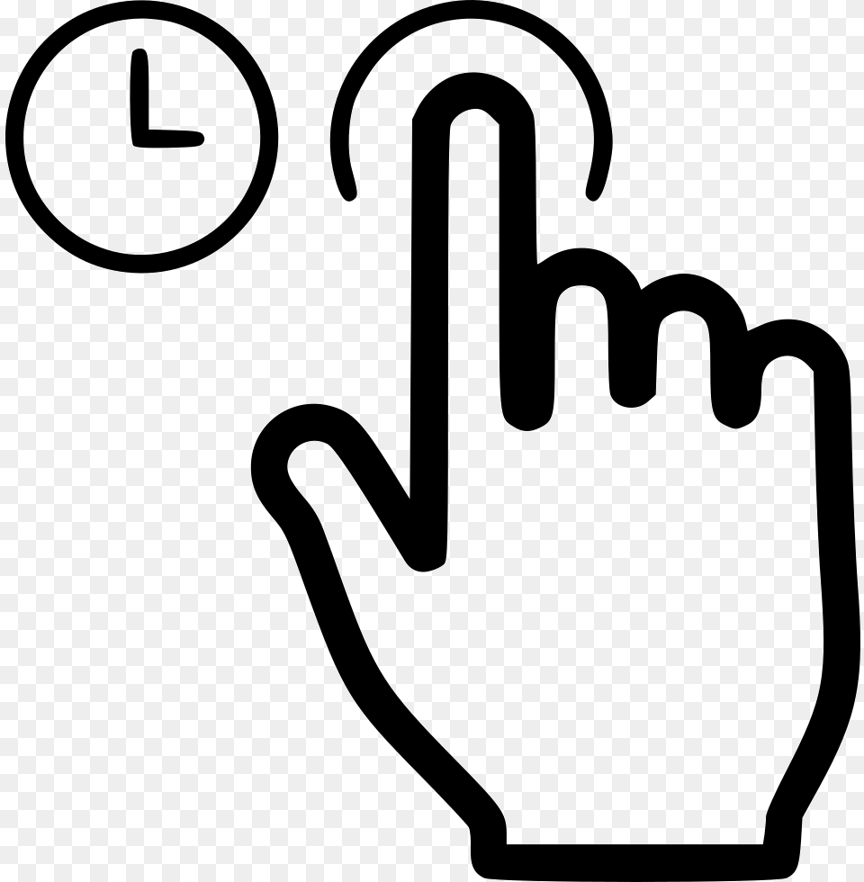 Click And Hold Icon Hand Click Icon, Clothing, Stencil, Glove, Body Part Free Png