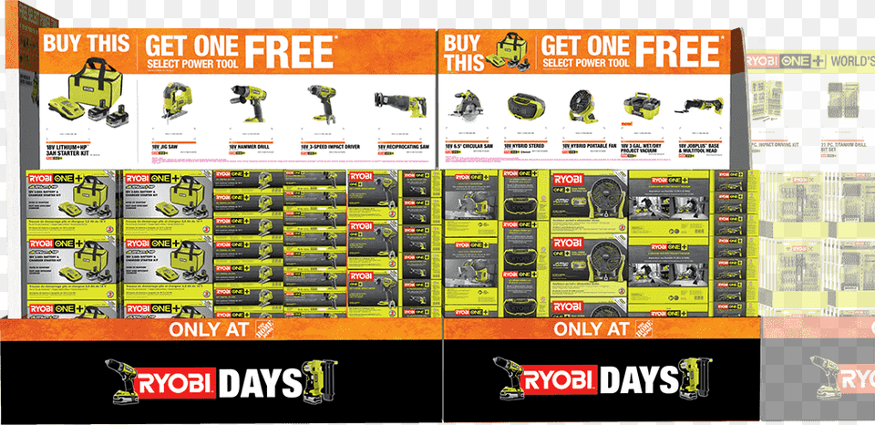 Click Each Product For More Information Or To Purchase Ryobi P205 18 Volt 38 Drilldriver Drill Only Battery, Advertisement, Poster, Person, Machine Png Image