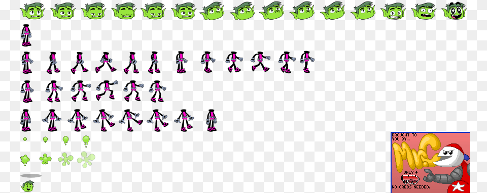 Click For Full Sized Image Beast Boy Teen Titans Sprite Beast Boy, Baby, Person, Text Free Transparent Png