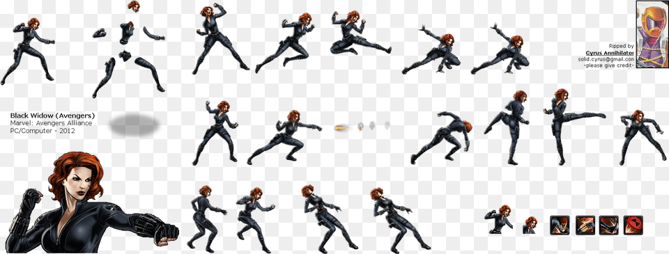 Click For Full Sized Black Widow Black Widow Sprite Sheet, Adult, Female, Person, Woman Png Image