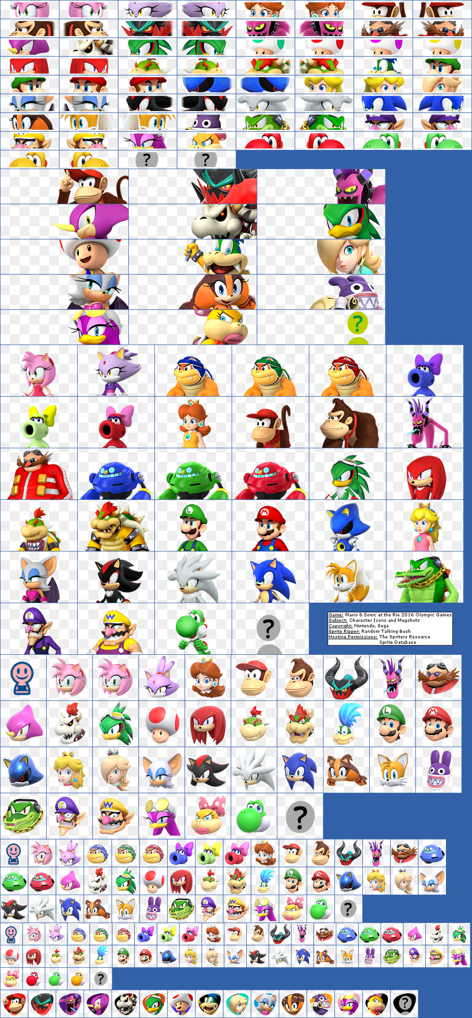 Click For Full Sized Image Character Icons And Mugshots Mario Amp Sonic At The Olympic Games Characters, Baby, Person, Toy, Game Free Transparent Png