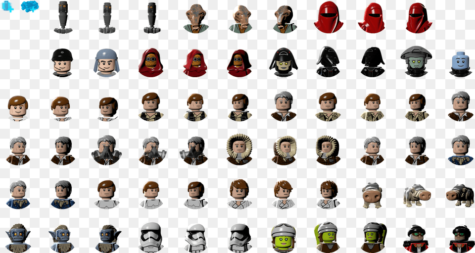 Click For Full Sized Image Character Icons Lego Star Wars The Force Awakens Character, Art, Collage, Person, Toy Free Png Download