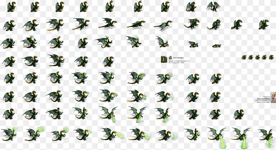 Click For Full Sized Green Dragon Heroes 3 Green Dragon, Person, Text, Art, Collage Png Image