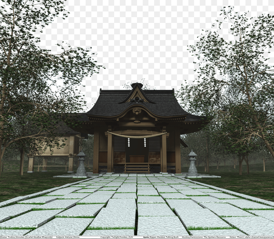 Click For Full Sized Image Hakurei Shrine Minecraft, Flagstone, Path, Walkway, Architecture Free Png Download