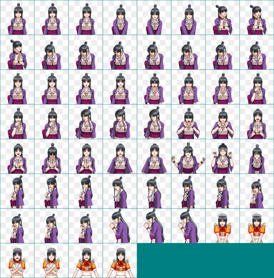 Click For Full Sized Image Maya Fey Ace Attorney Maya Fey Sprites, Purple, Adult, Person, Female Free Transparent Png