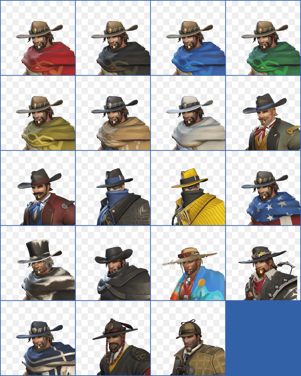 Click For Full Sized Image Mccree Overwatch, Sun Hat, Art, Clothing, Collage Free Transparent Png