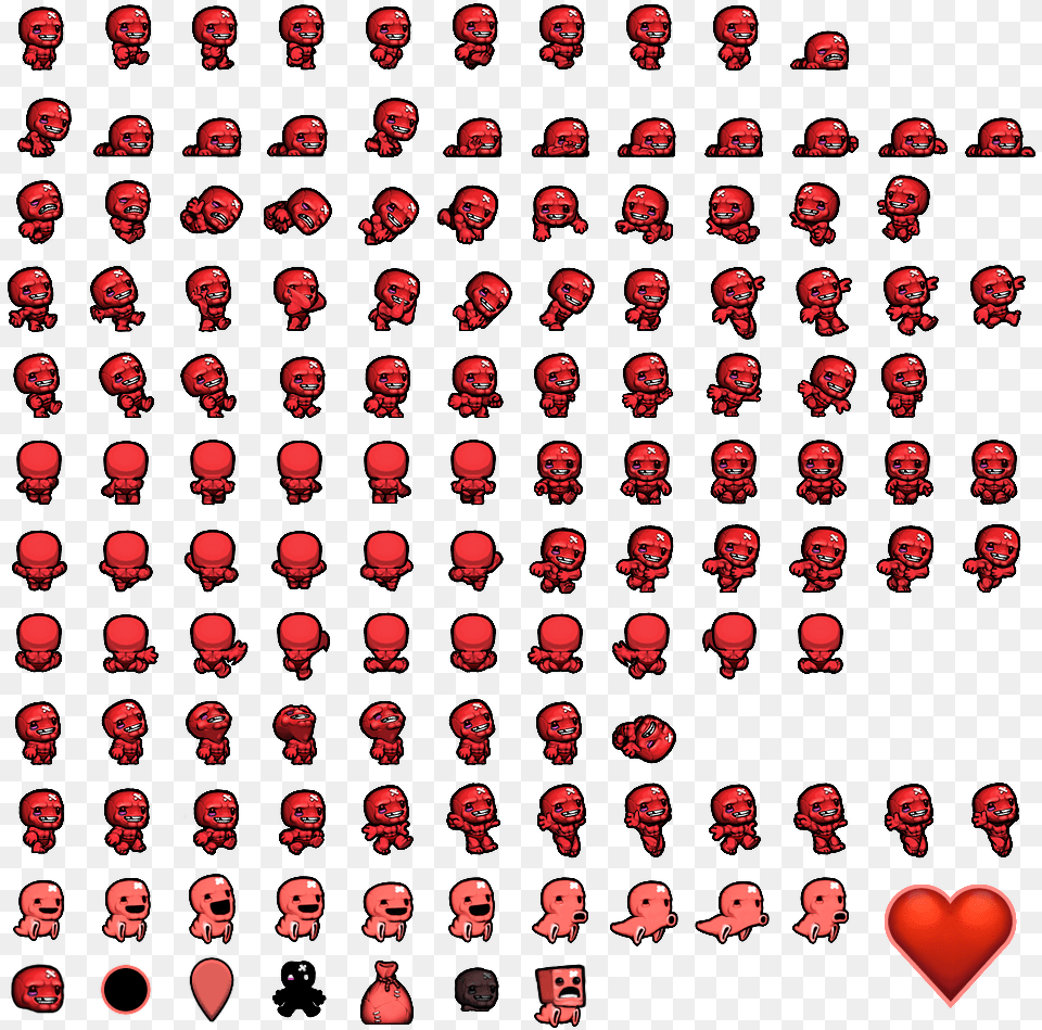 Click For Full Sized Image Meat Boy Spelunky Skins, Heart, Person Free Transparent Png
