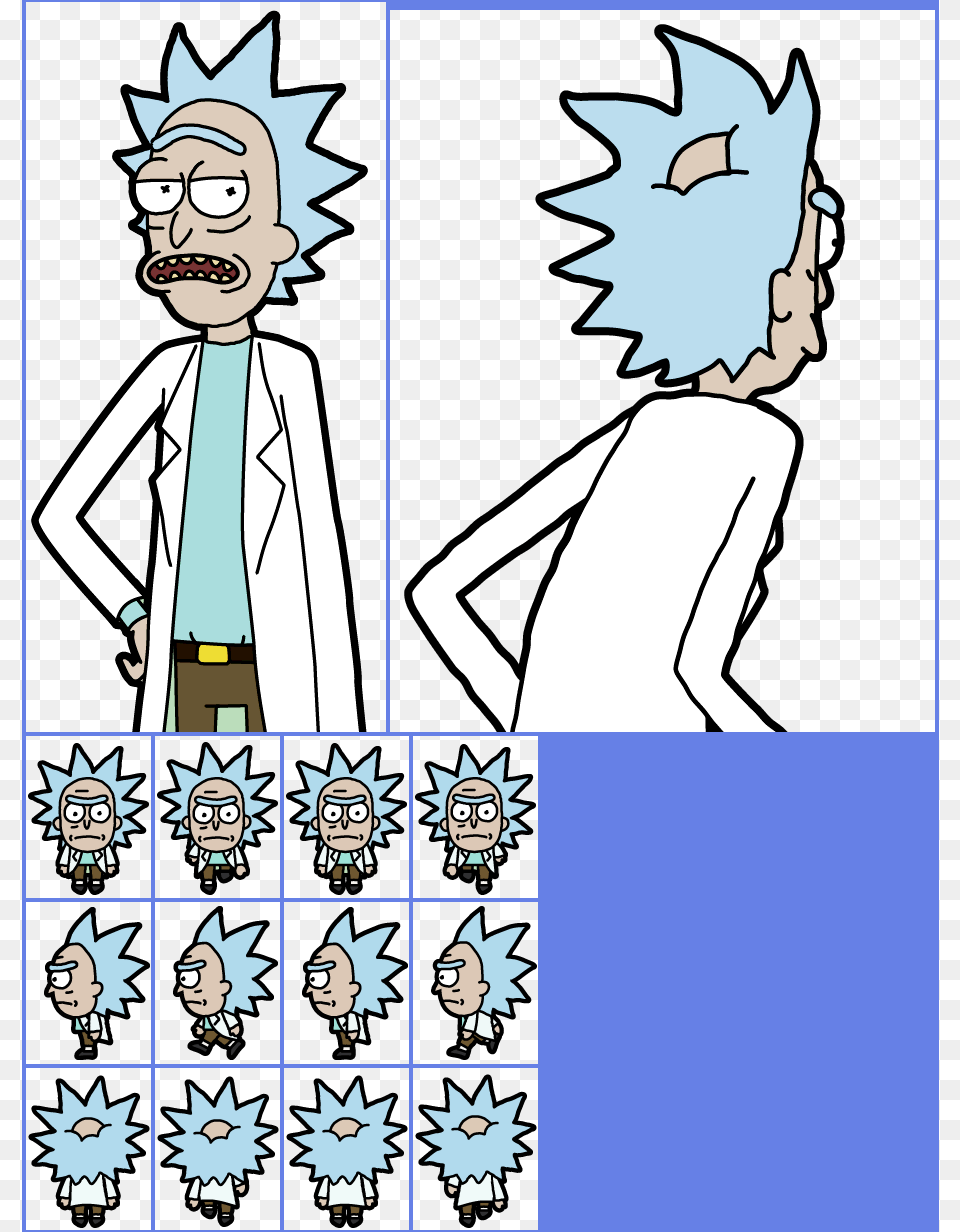 Click For Full Sized Rick Pocket Mortys Rick Sprite, Publication, Book, Comics, Person Png Image