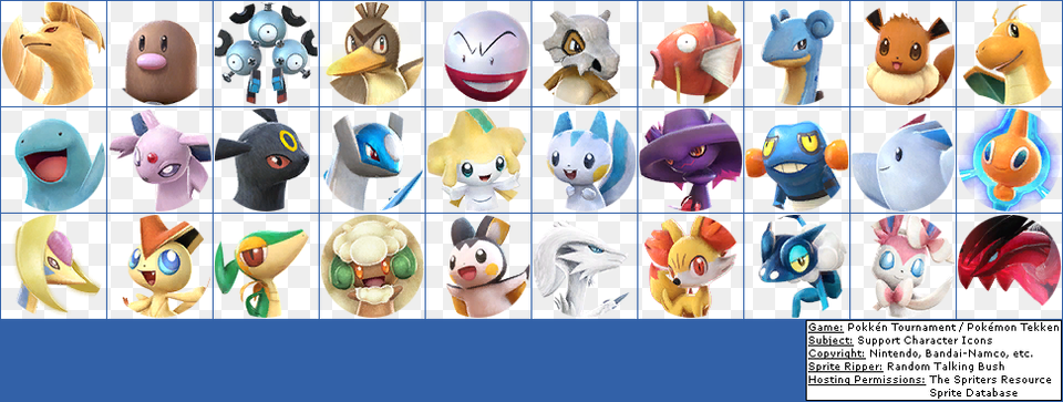 Click For Full Sized Image Support Character Icons Pokken Tournament Support Pokemon, Toy, Plush, Animal, Bird Free Transparent Png