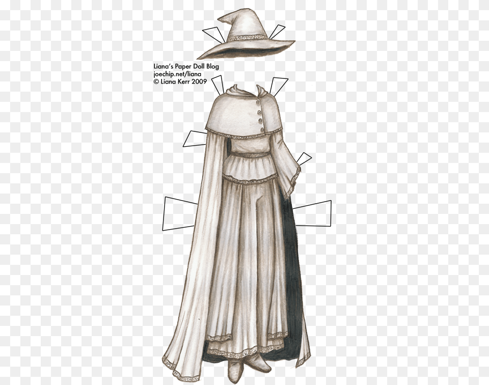 Click For Larger Version Wizard Costume Drawing, Clothing, Fashion, Hat, Cape Png