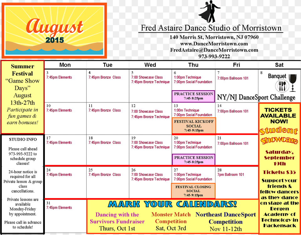 Click Here To Check Out Our Studio Schedule And Mark August Holidays, Text, Menu, Person Png Image