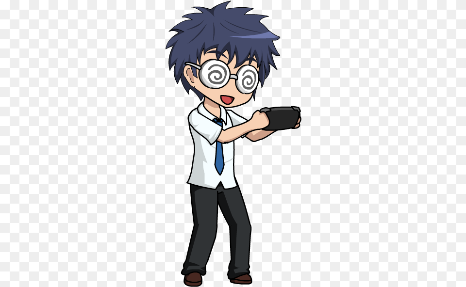 Click On The Photo To Start Tagging Swirly Glasses Anime Guy, Book, Comics, Publication, Person Free Transparent Png