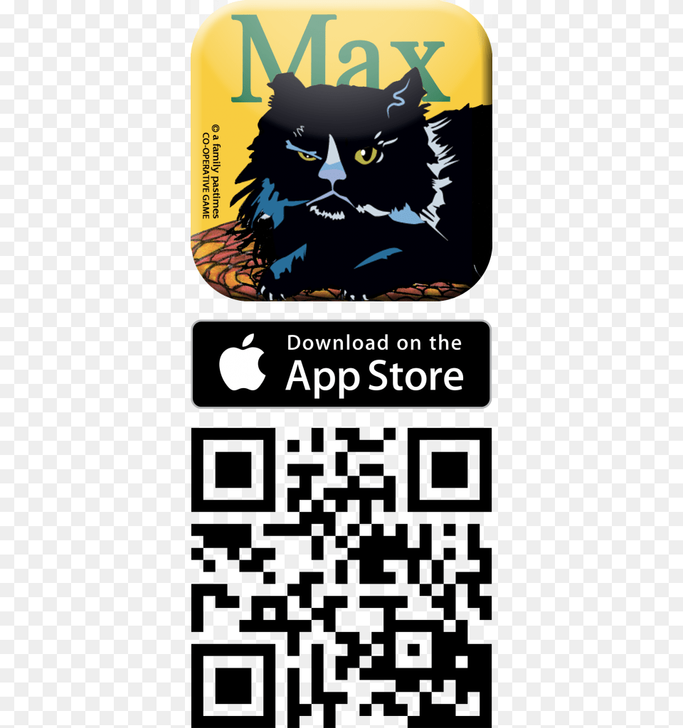 Click Or Scan To Download Max The Cat App For Ios On Available On The App Store, Qr Code, Animal, Mammal, Pet Free Png