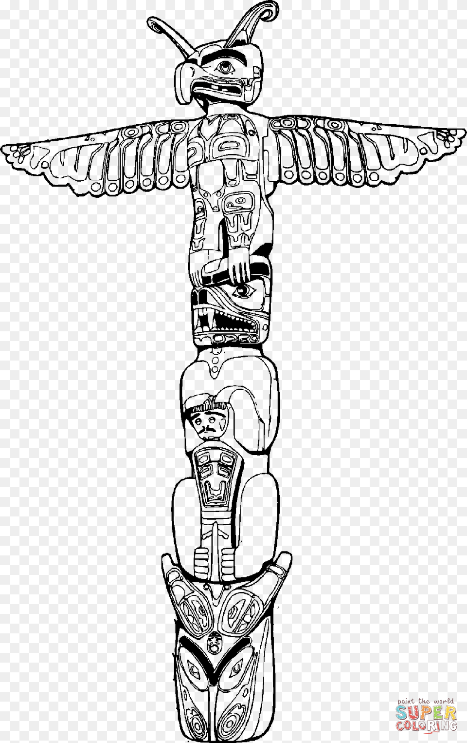 Click The Totem Pole Coloring Pages To View Printable Totem Pole Clipart, Game, Super Mario Free Png