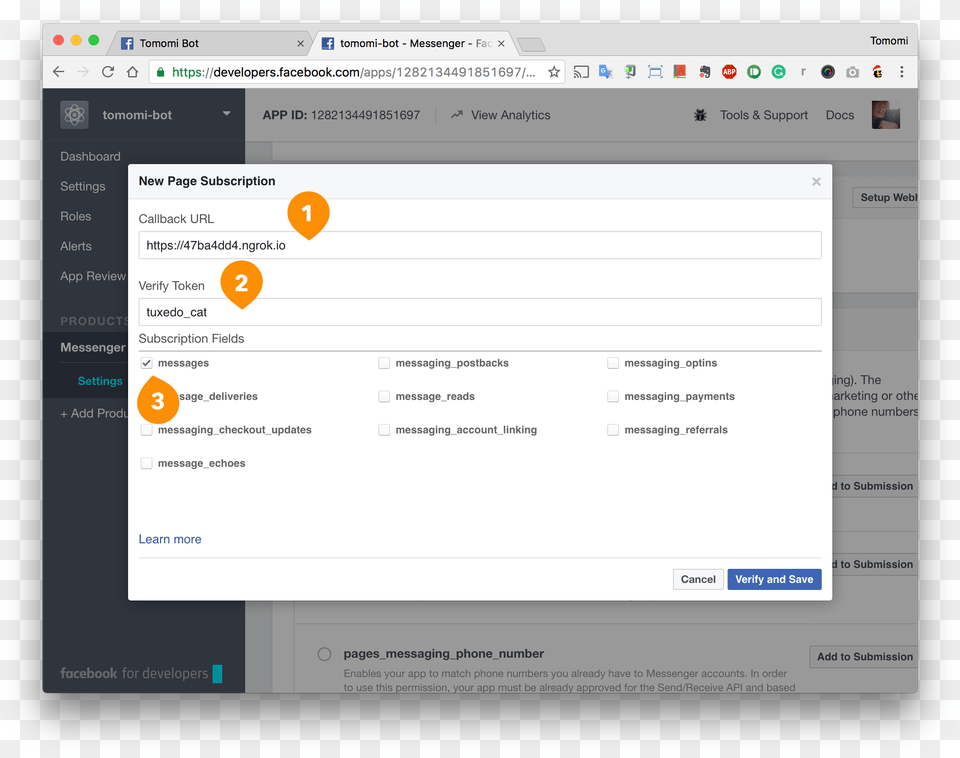 Click The Verify And Save Facebook Messenger Webhook, File, Webpage, Page, Text Free Png