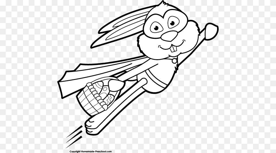 Click To Save Image Black And White Easter Bunny, Vegetable, Nut, Food, Plant Free Png Download