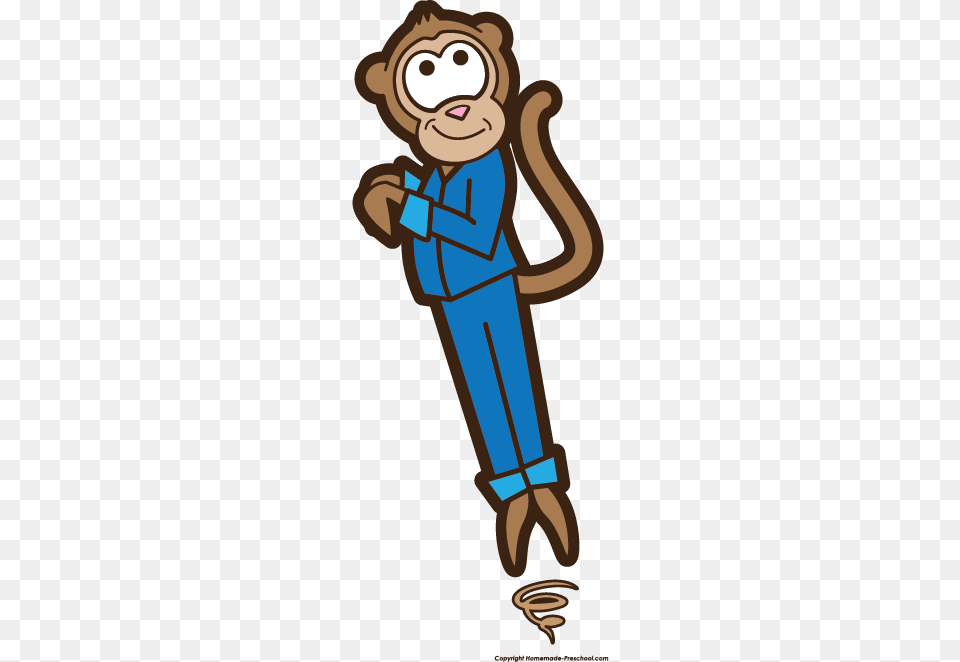 Click To Save Image Monkey Jumping On Bed Clipart, Clothing, Pants, Book, Comics Free Transparent Png