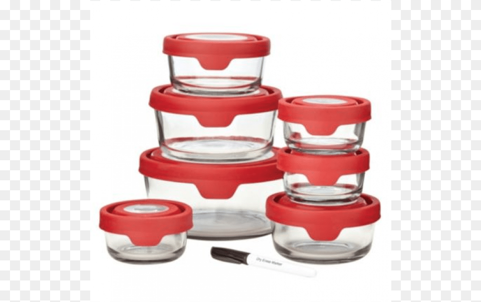 Click To Zoom Anchor Hocking 15pc Premium Trueseal Red Storage Set, Jar, Bowl, Bottle, Shaker Free Png