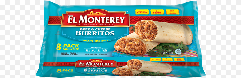 Click To Zoom El Monterey Bean And Beef Burritos, Food, Burrito, Sandwich, Ketchup Free Png Download