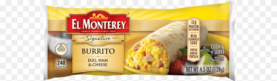 Click To Zoom El Monterey Signature Burrito Egg Sausage Cheese, Food, Sandwich Wrap Free Png Download
