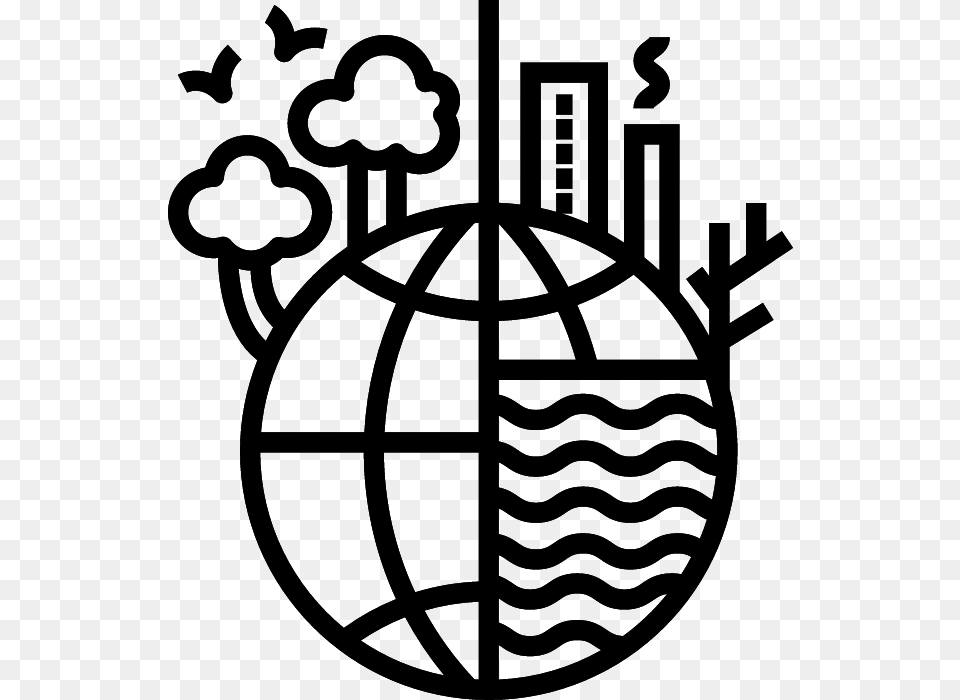 Climate Change Half Globe Icon, Gray Free Png