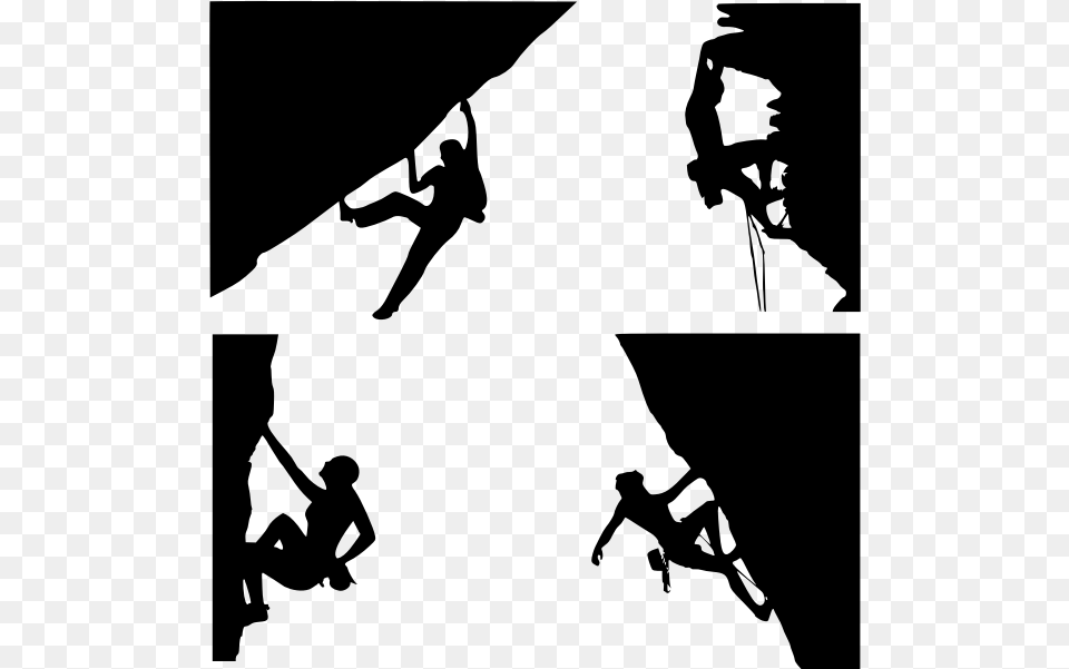 Climber Silhouette Vector Images Rock Climbing Transparent, Gray Png Image