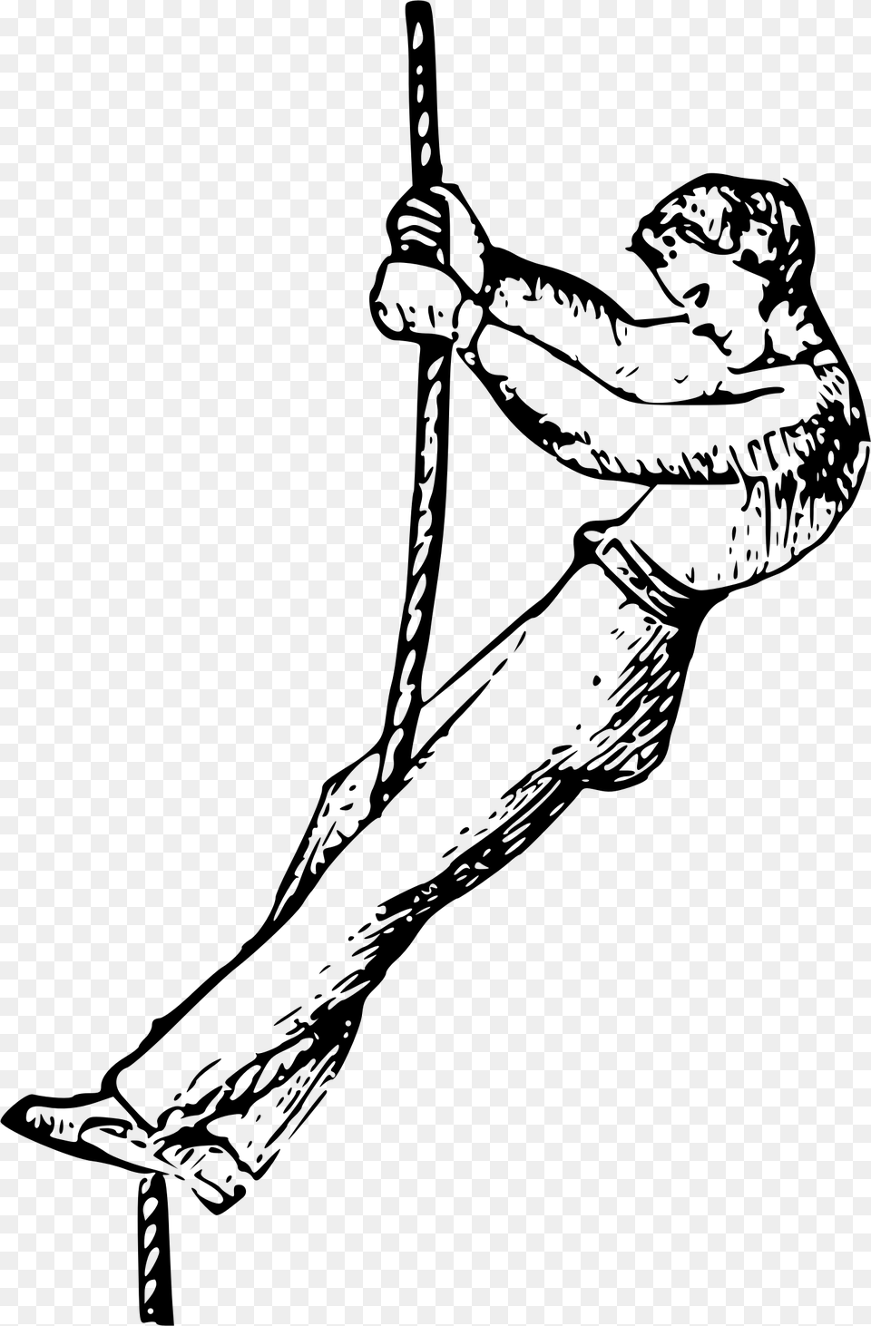 Climbing A Rope, Gray Png