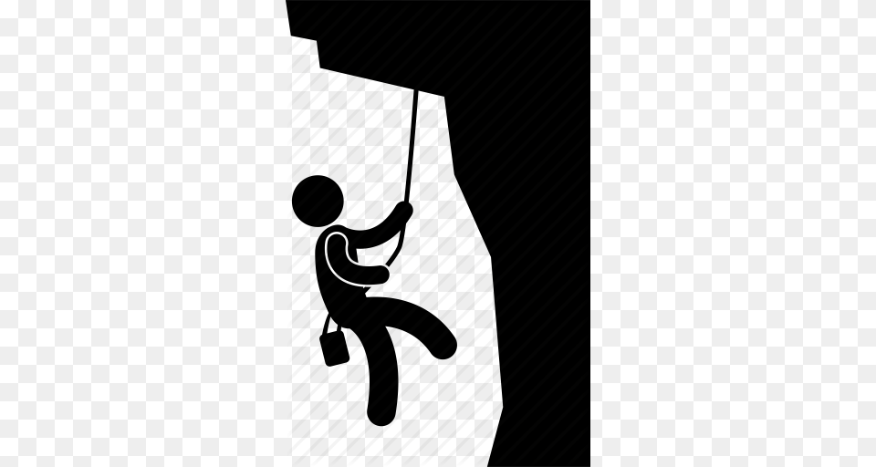 Climbing Man Mountain People Person Rock Climbing Rope Icon Free Png Download