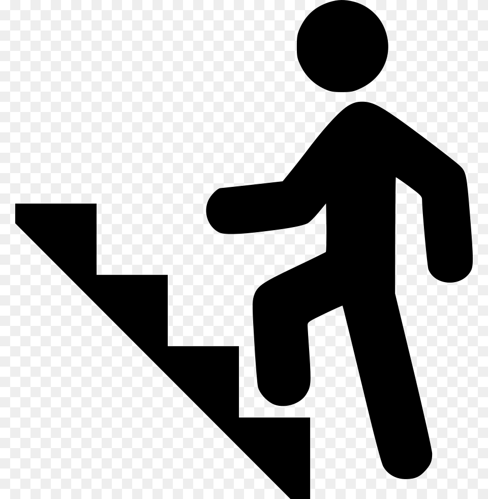 Climbing Stairs Stairs Icon, Sign, Symbol, Silhouette Free Transparent Png