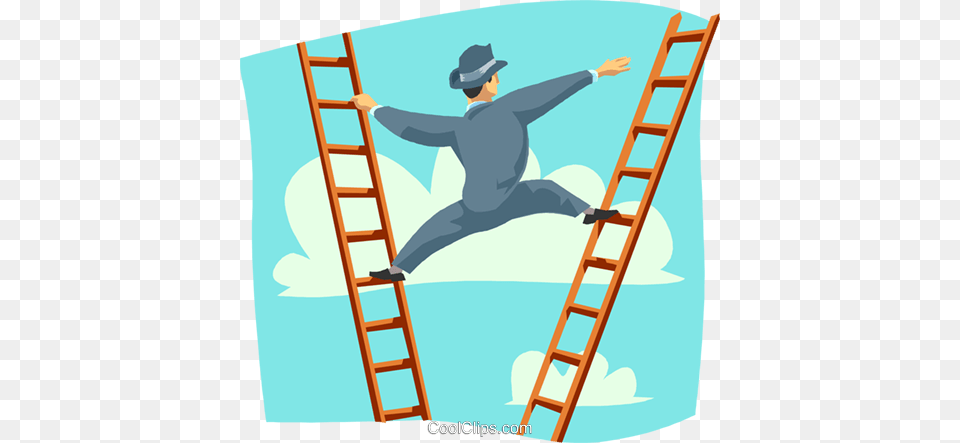 Climbing The Corporate Ladder Royalty Vector Clip Art, Adult, Male, Man, Person Free Png Download