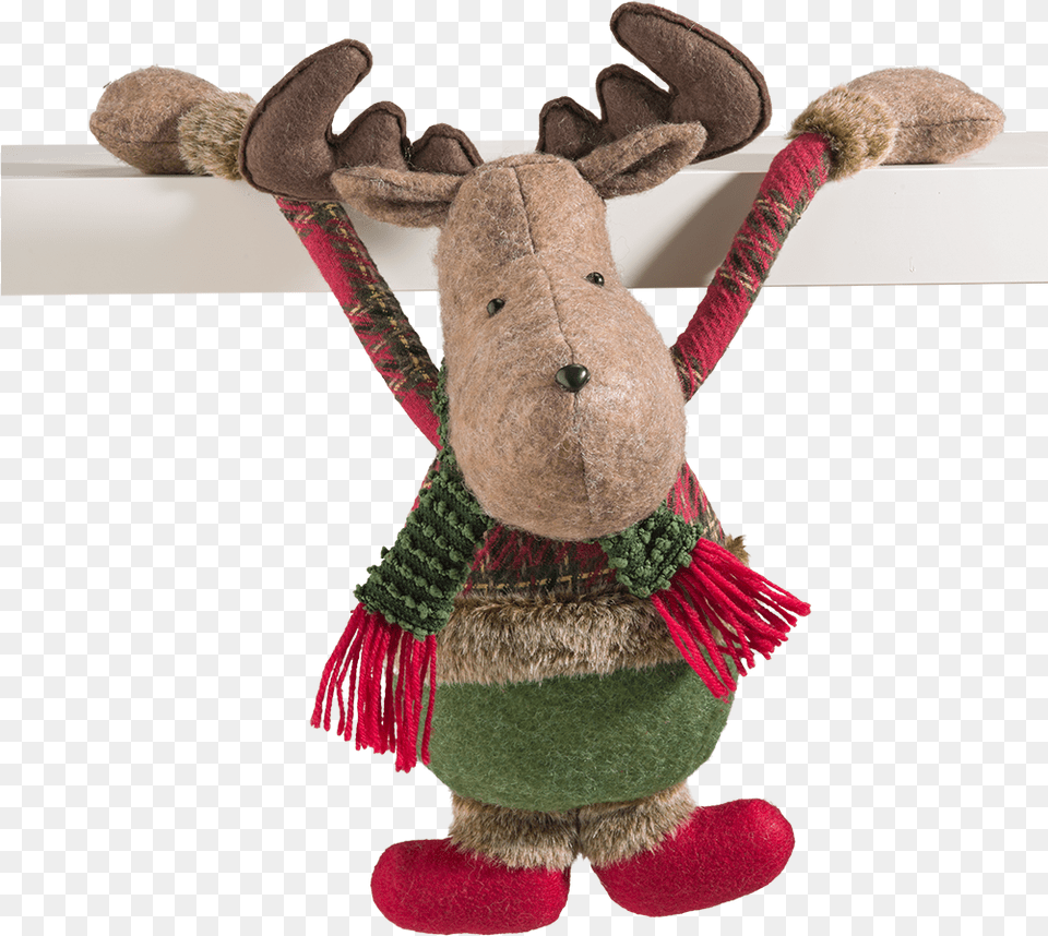 Clinging Moose Stuffed Toy, Plush Png