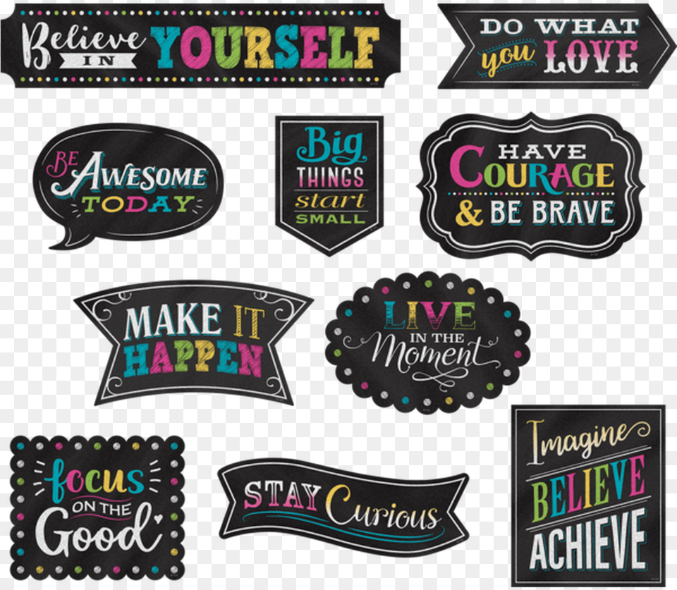 Clingy Thingies Chalkboard Brights Positive Sayings Accents Chalkboard Brights, Text Free Png Download