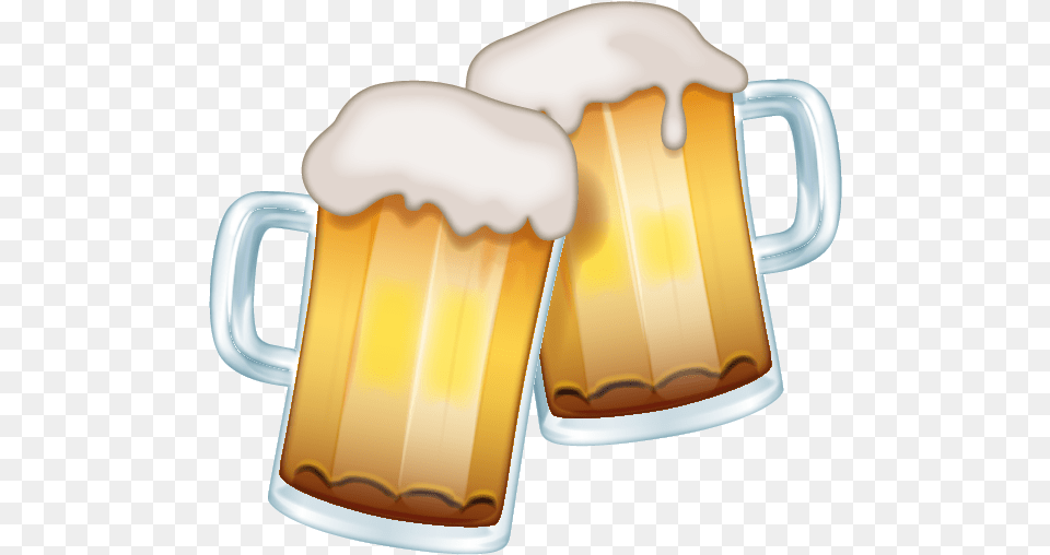Clinking Beer Emoji, Alcohol, Glass, Cup, Beverage Png