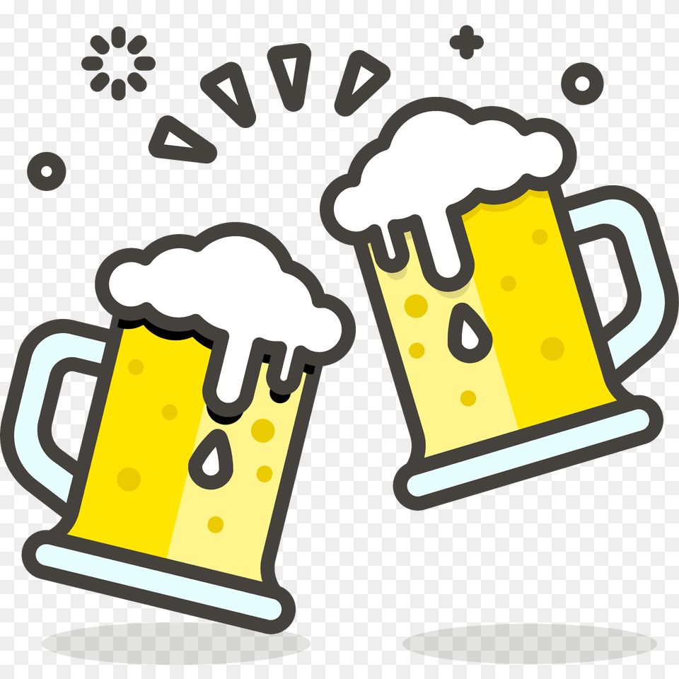 Clinking Beer Mugs Emoji Clipart, Alcohol, Beverage, Cup, Glass Png