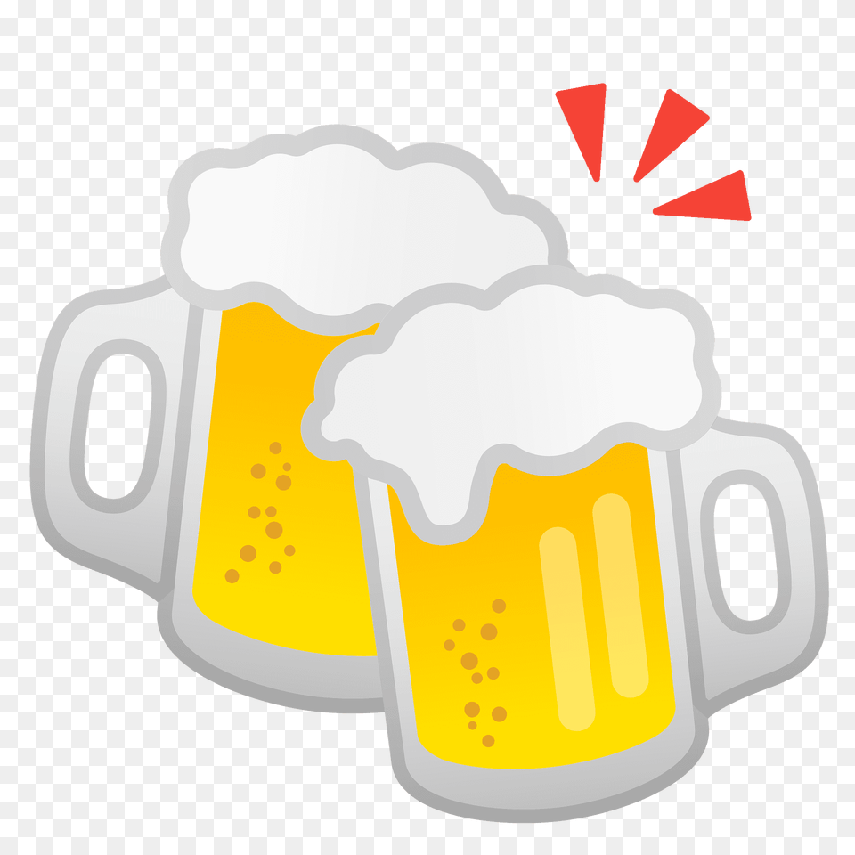 Clinking Beer Mugs Emoji Clipart, Alcohol, Beverage, Cup, Glass Png