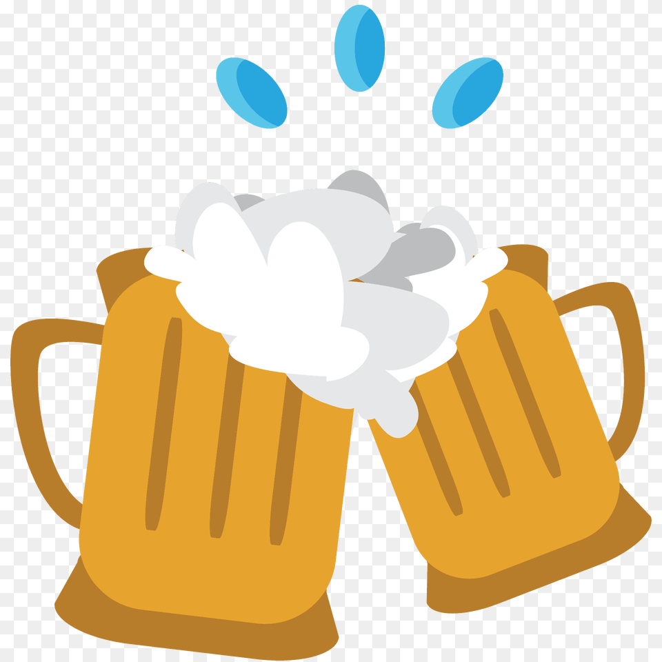 Clinking Beer Mugs Emoji Clipart, Cup, Cream, Dessert, Food Png