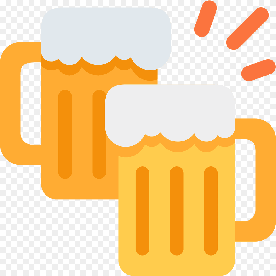 Clinking Beer Mugs Emoji Clipart, Cup, Glass, Alcohol, Beverage Free Png