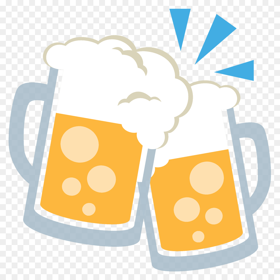 Clinking Beer Mugs Emoji Clipart, Cup, Alcohol, Beverage, Glass Png Image