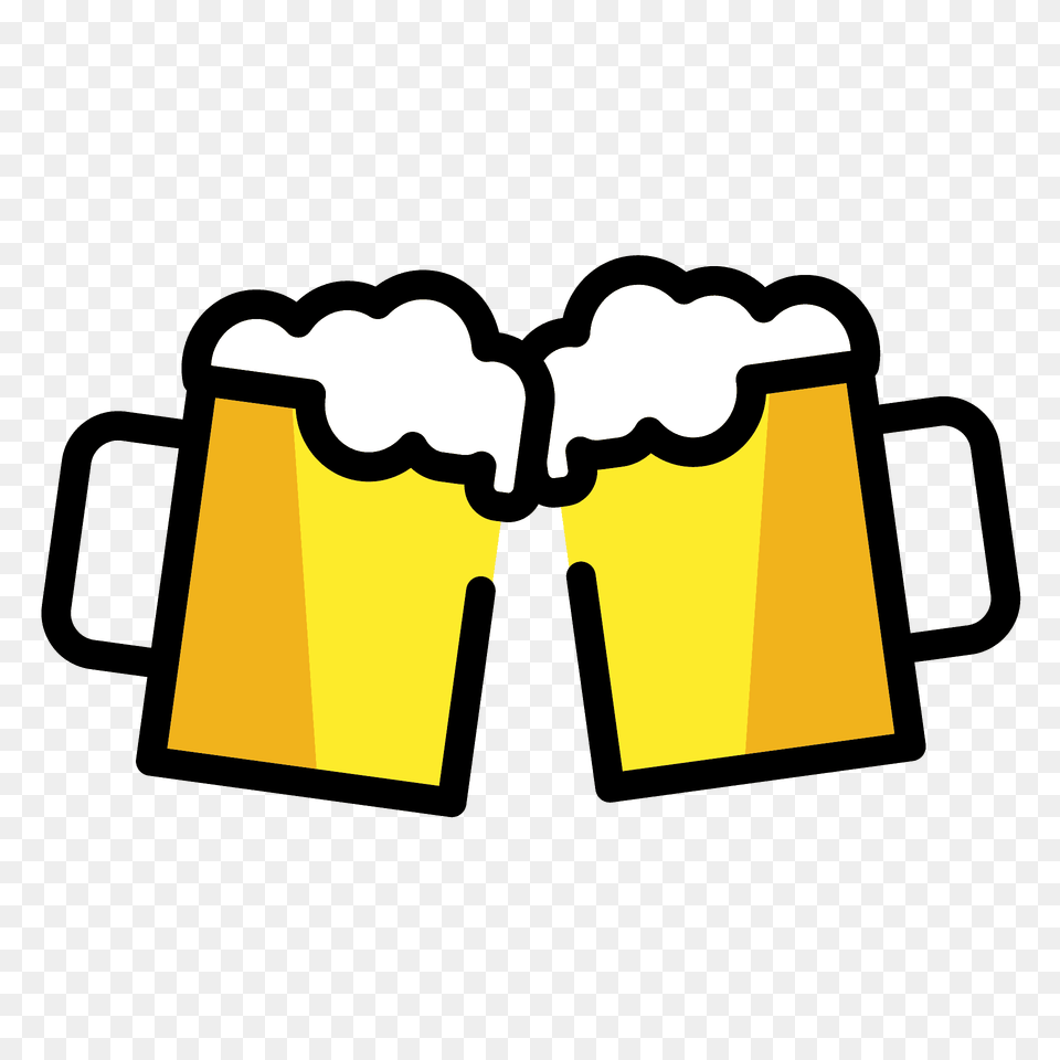 Clinking Beer Mugs Emoji Clipart, Alcohol, Glass, Beverage, Cup Free Png