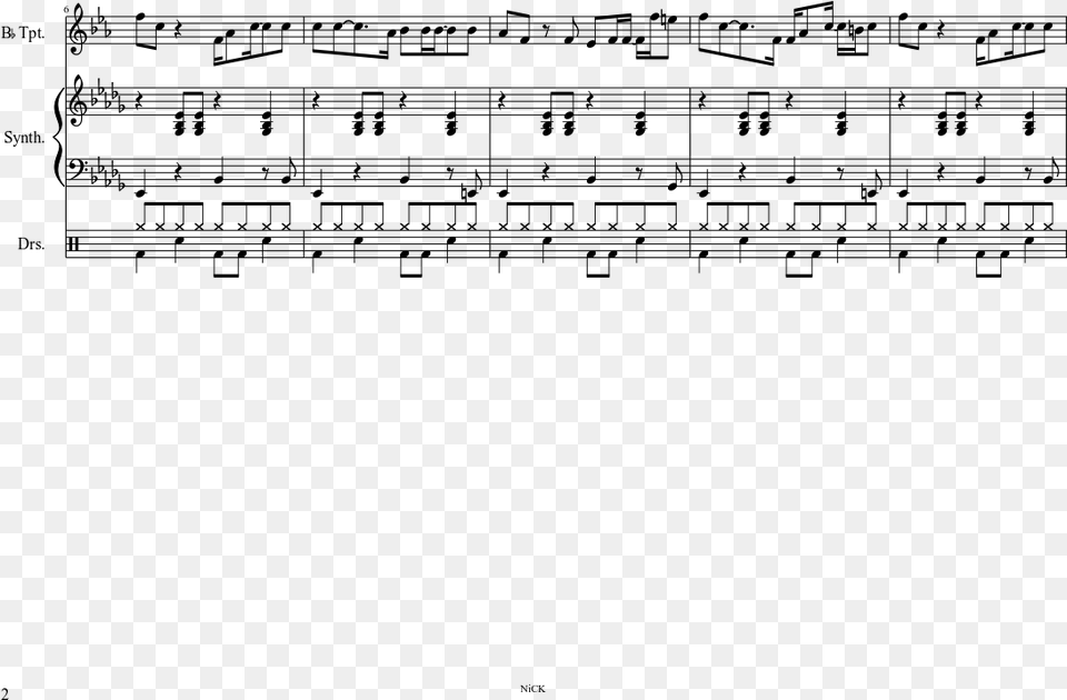 Clint Eastwood Sheet Music Composed By Gorillaz 2 Of Gorillaz Clint Eastwood Score, Gray Png