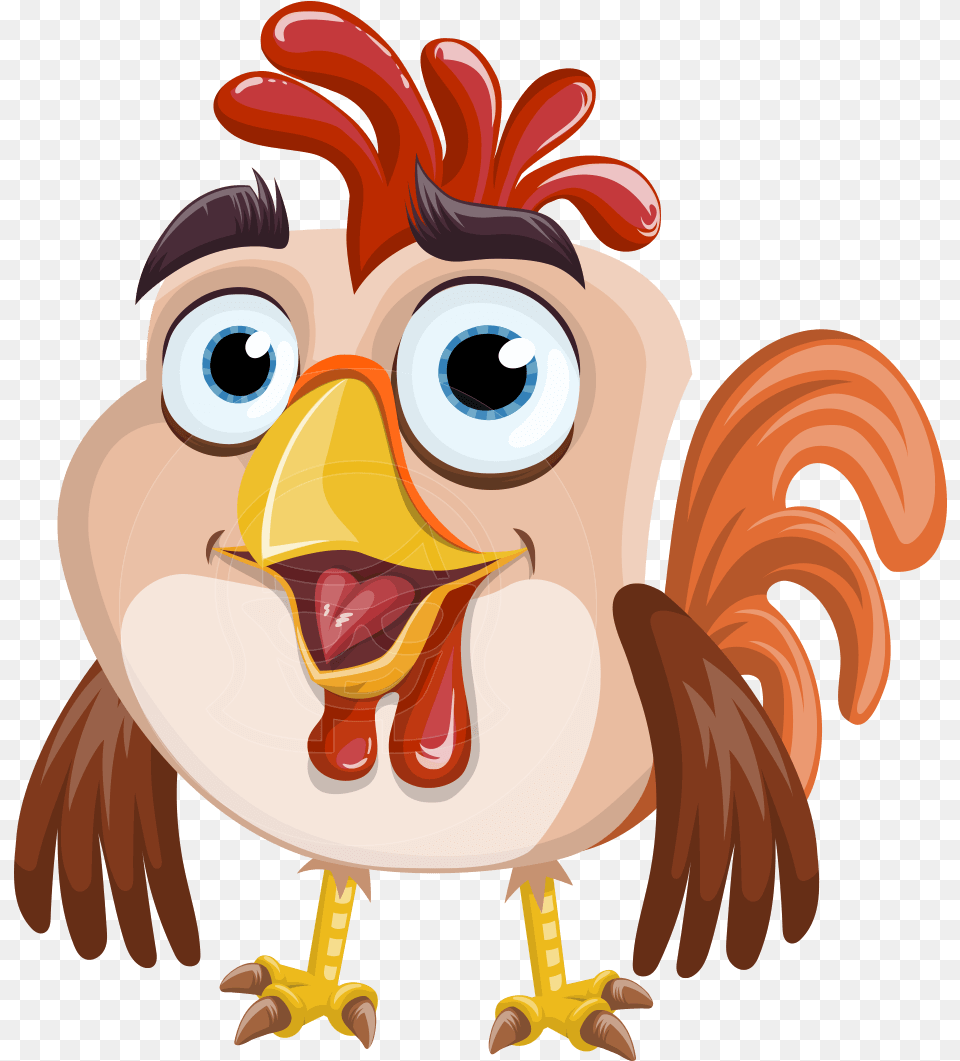 Clip A Perky Rooster Cartoon Who Is Such Cartoon Cock, Baby, Person, Animal, Bird Free Transparent Png