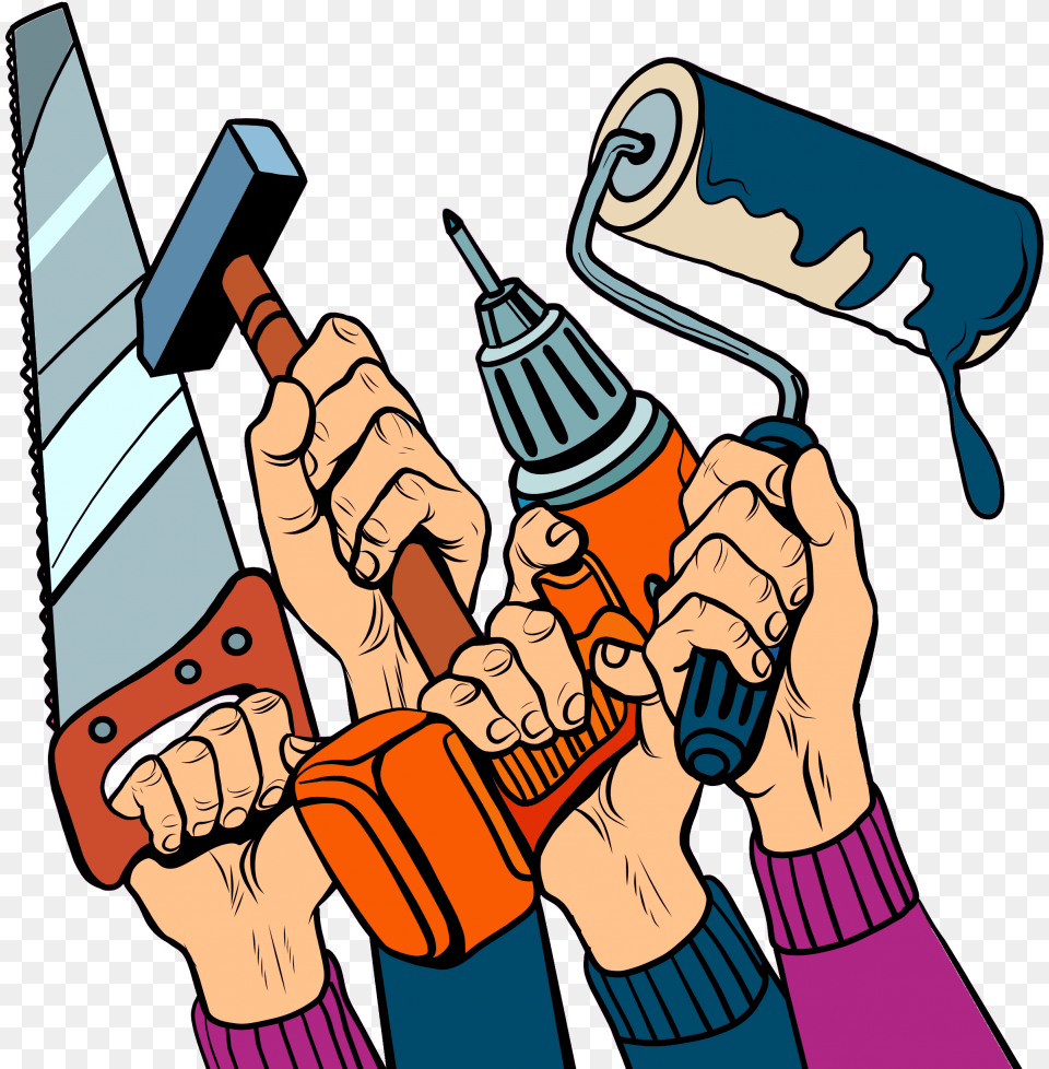 Clip Art, Device, Power Drill, Tool, Person Png Image