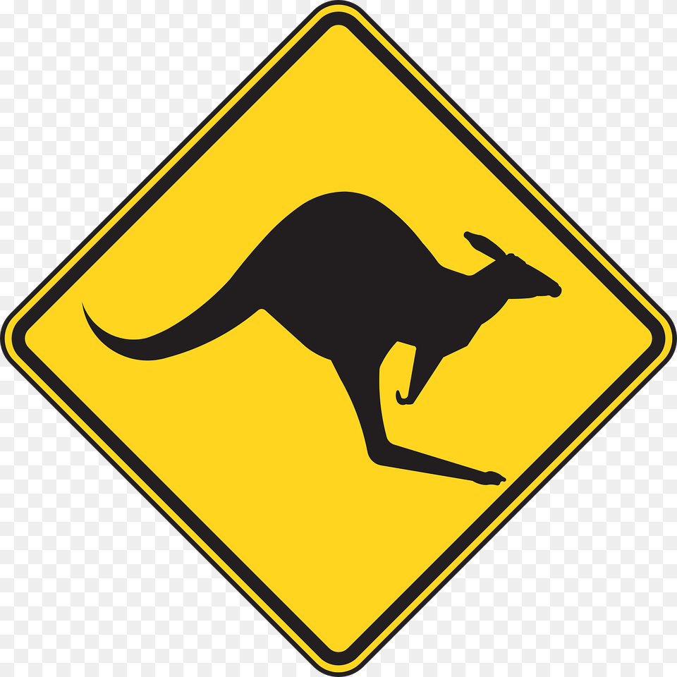 Clip Art A Windy Road Kangaroo Sign, Symbol, Road Sign, Animal, Mammal Free Transparent Png