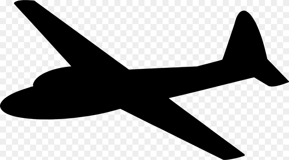 Clip Art Airplane Silhouette Winging, Gray Free Png