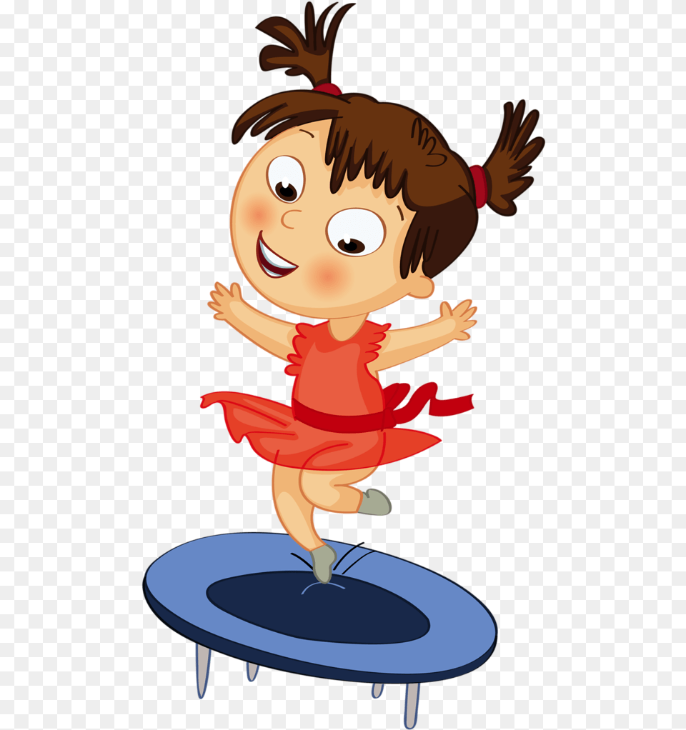 Clip Art And Album Cartoon Jumping On A Trampoline, Baby, Person, Face, Head Free Png Download