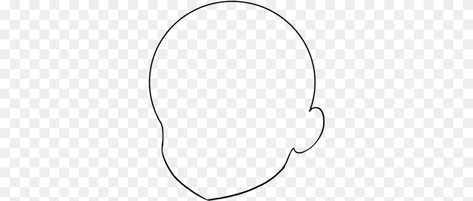 Clip Art Anime Head Outline Line Art, Gray Free Png Download