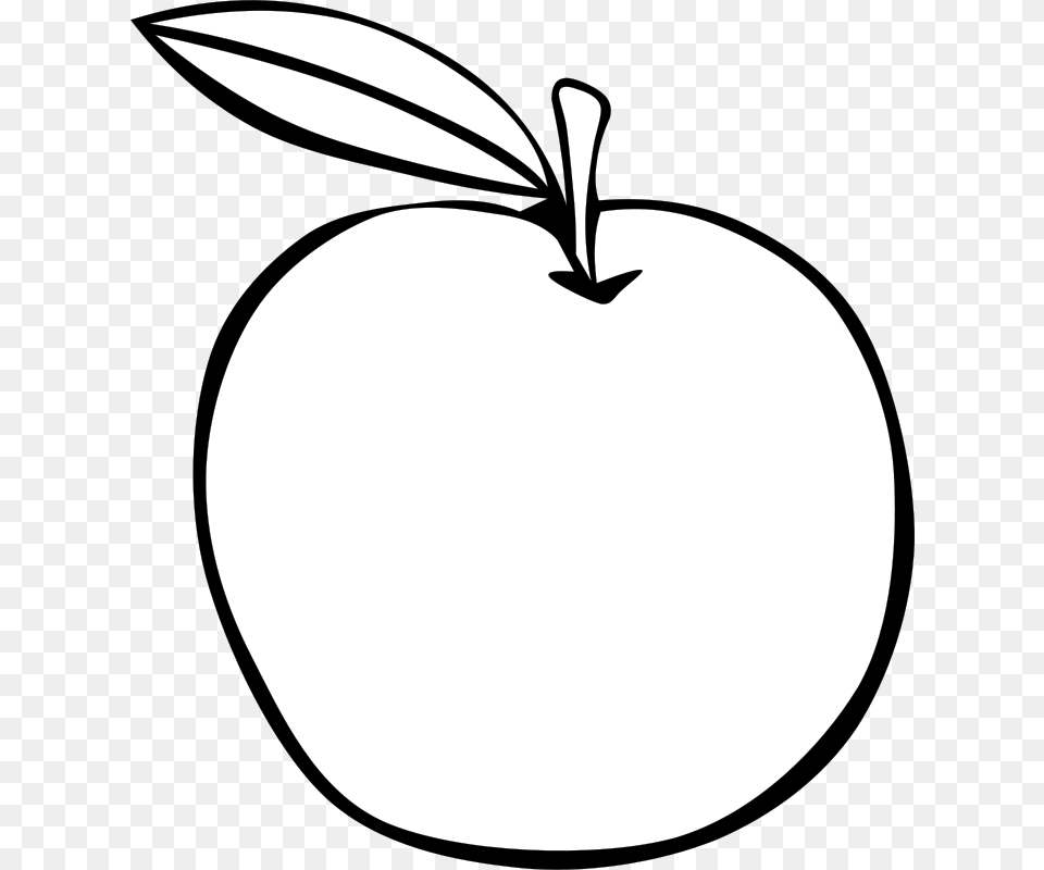 Clip Art Apple Fruit Drawing Mango Clipart Black And White, Plant, Produce, Food, Moon Free Png Download