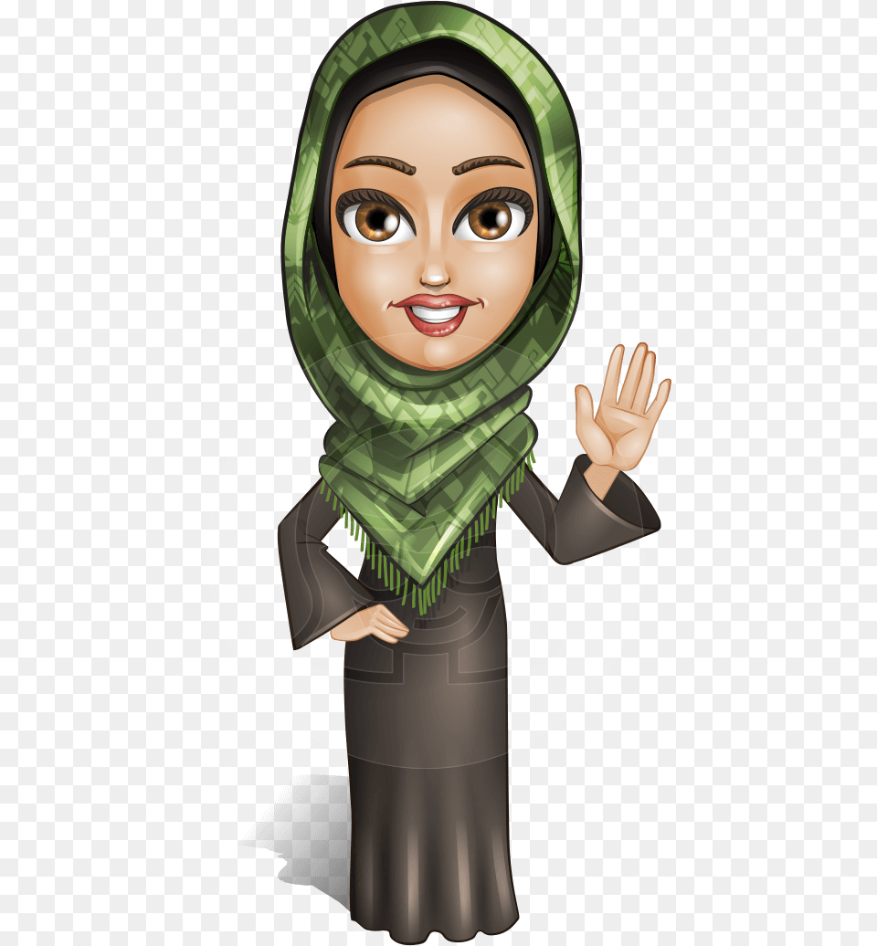 Clip Art Arab Woman Headdress Arab Woman Character, Clothing, Hood, Adult, Person Free Png Download