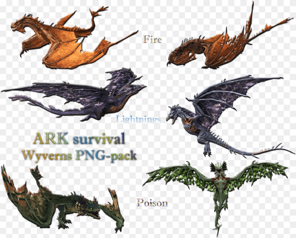 Clip Art Ark Lightning Storm Types Of Wyverns In Ark, Dragon, Animal, Dinosaur, Reptile Free Transparent Png